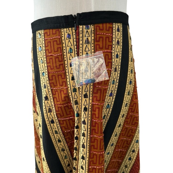 Willie Smith Beaded Bohemian New Without Tags Chevron Patterned Maxi Skirt - Picture 6 of 15